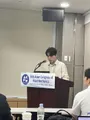 Hyeong Jun Lee presenting at the podium of the 18th Asian Congress of Fluid Mechanics (ACFM), Seoul, Korea.