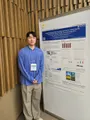 Hyeong Jun Lee beside the poster "A Physics-Integrated Deep Learning Approach for Patient-Specific Non-Newtonian Blood Viscosity Assessment using PPG" at the Biomedical Engineering Society for Circulation (BESCO) Summer Meeting, Gwangmyeong.